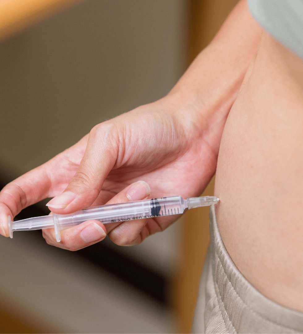 Injection given in a patient's arm