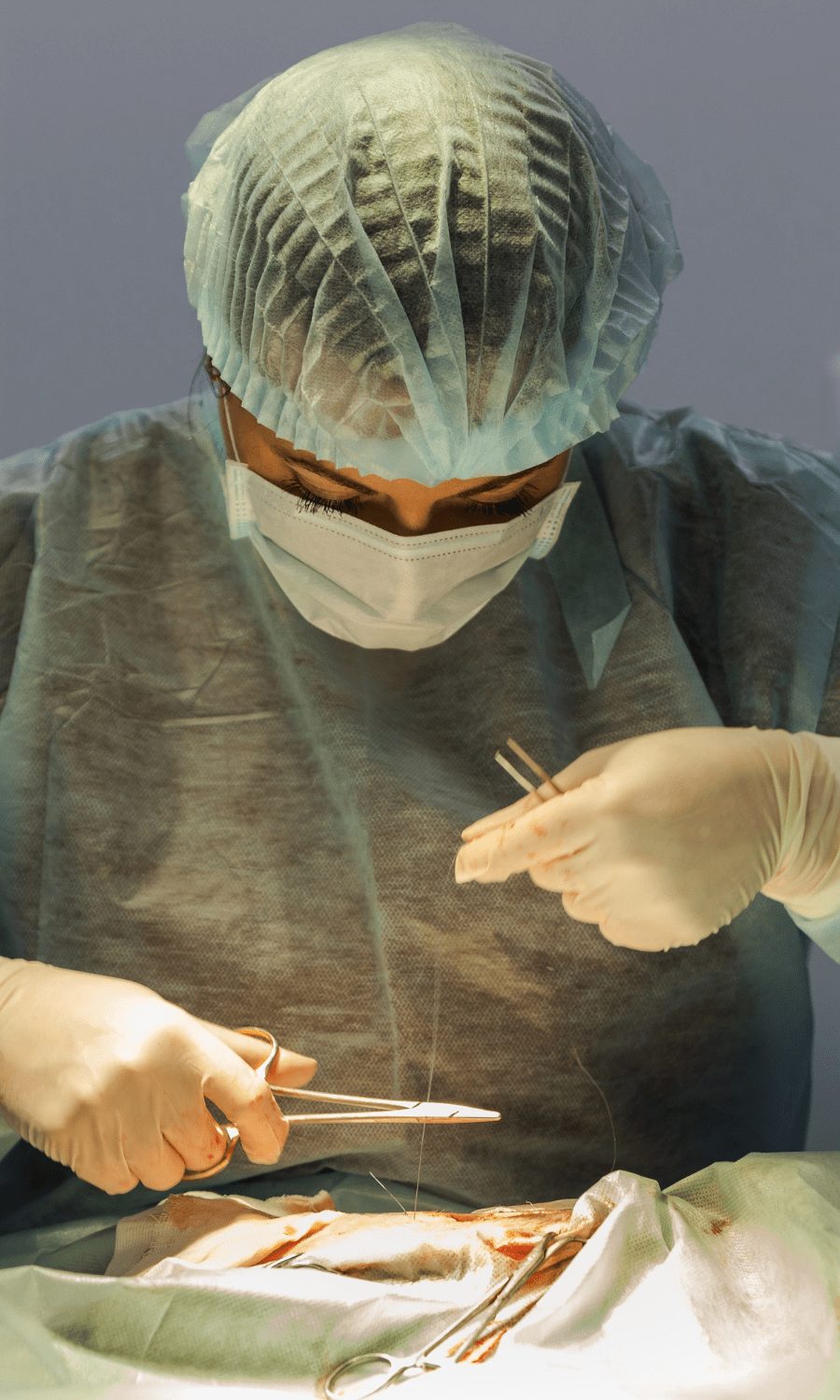 Surgeon in operating theatre attire